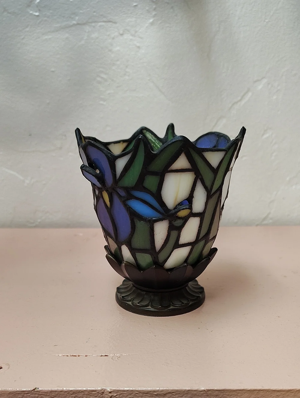 VTG PartyLite Stained Glass Votive Candle Holder 4